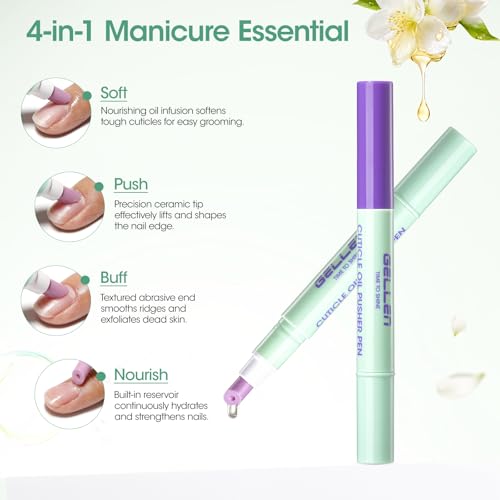 GELLEN Cuticle Pusher Oil Pen 2-Pack | Ceramic Nail Care Tool