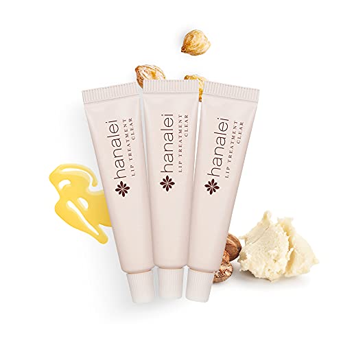 Hanalei Clear Lip Treatment Bundle (Full-Size and Travel-Size 3 Pack) | Made with Kukui Oil, Shea Butter, Agave, and Grapeseed Oil, Soothe Dry Lips (Cruelty free, Paraben free)