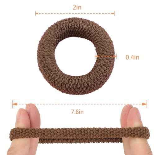 Hair Ties 20 PCS, No Damage Cotton Nylon Hair Bands for Thick, Seamless Elastic Ponytail Holders for Women & Girls, Curly or Straight Hair, Durable Stretchy Hair Accessories