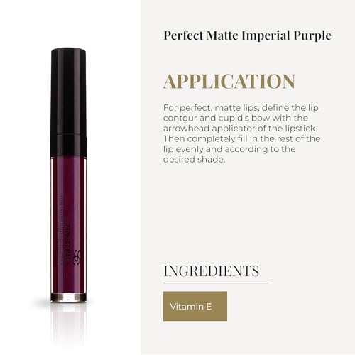 SALERM - Long-Lasting Matte Lipstick - Perfect Matte - Color Imperial Purple - Matte Liquid Lipstick - High-Intensity Pigments - Long-Lasting Comfort - 5.5 ml