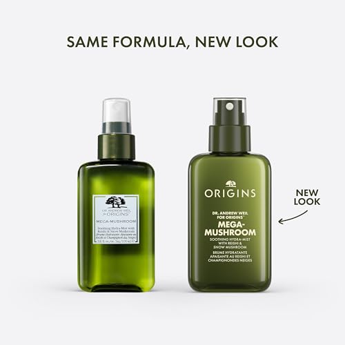Origins Mega-Mushroom Soothing Face Mist | Plumps, Refreshes & Soothes | With Reishi & Snow Mushroom, 3.4 Fl Oz