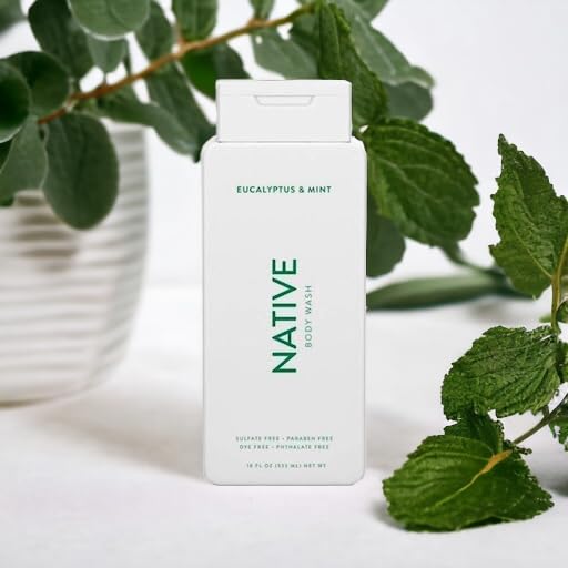 Native Body Wash Contains Naturally Derived Ingredients | For Women & Men, Sulfate, Paraben, & Dye Free Leaving Skin Soft and Hydrated | Eucalyptus & Mint 18 oz - 2 Pk