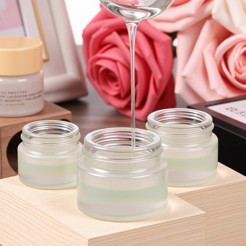 Geiserailie Glass Cosmetic Sample Jars - Leak Proof, 3 Sizes
