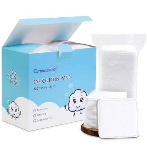 Eye Cotton Pads (160-Count) - 100% Pure Cotton, Lint-Free, Soft-Edged Design, Extra Large, Suitable for Eyes, Apply Toner, Remove Makeup, Spot Cleanse, Remove Nail Polish