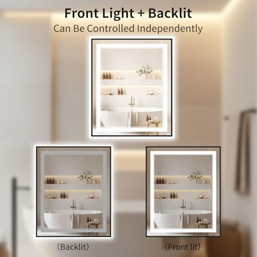 30"x36" LED Bathroom Mirror with Anti-Fog, Dimmable & Backlit