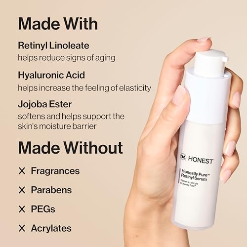 Honest Beauty Deep Hydration Face Cream + Vegan Nightly Retinyl Serum Bundle | Exfoliate + Hydrate | Gentle for Sensitive Skin | 1.7 fl oz, 1 fl oz