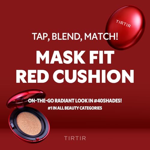 [*Mini Size*] TIRTIR Mask Fit Red Cushion Foundation | Long-Lasting, Lightweight, Buildable Coverage, Semi-Matte Finish, Korean Cushion Foundation (#29N Natural Beige, 0.15 Fl Oz)