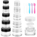 Accmor 10 Pc Glass Cosmetic Jars with Lids & Spatulas