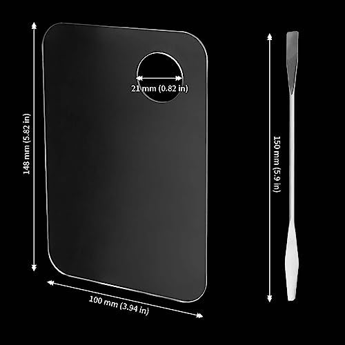 Acrylic Makeup Palette Mixing Tray Set with 6 Mixing Sticks