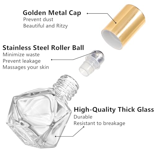 36 Pack Essential Oil Roller Bottles 8ml Glass