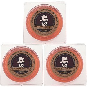 Col. Conk Amber Shave Soap 2.25 Ounce (Pack of 3)