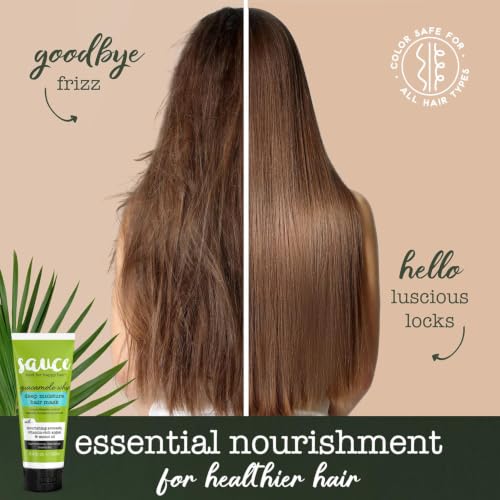 SAUCE Deep Conditioning Hair Mask - Guacamole Whip for Damaged, Dry Hair 3.4 Fl Oz