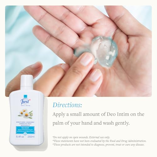 SwissJust Deo Intim Cleansing Gel 250ml. Feminine Wash Formulated with Rich Ingredients. A Delicate Cleansing Gel and pH Balancing Cleanser. Moisturizing Feminine Care & Gentle Wash