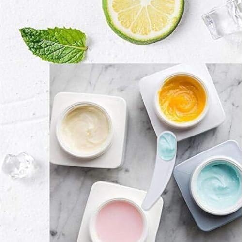 100PCS Disposable Mini Curved Cosmetic Spatula Scoop Makeup Mask Spatula Plastic Spoon,Small Makeup Scoop for Mixing and Sampling.