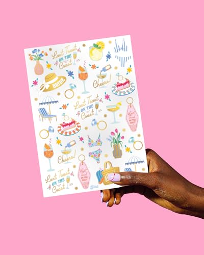 xo, Fetti Last Toast On The Coast Bachelorette Temporary Tattoos