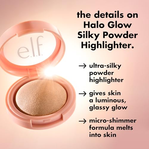 e.l.f. Halo Glow Silky Powder Highlighter - Blush Money 0.15oz Vegan & Cruelty-Free
