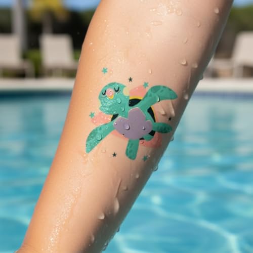 PapaKit 36 Pc Ocean Animals Temporary Tattoos for Kids - 18 Individually Wrapped Sheets | Under The Sea Birthday Party Favors, School Rewards, Goodie Bag Fillers
