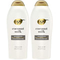 OGX Nourishing Coconut Milk Shampoo for Strong, Healthy Hair - With Coconut Oil, Egg White Protein, Sulfate & Paraben-Free - 25.4 fl oz (Pack of 2)