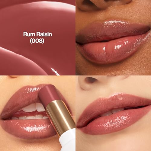 REVLON Super Lustrous Glass Shine Balm, Hydrating Tinted Lipstick, Sheer, Glossy Shiny Finish, 008 Rum Raisin, 0.11 oz