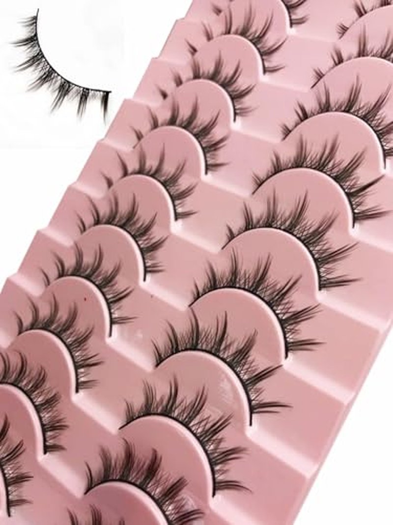 10 Pairs Spiky Anime False Eyelashes for Cosplay & Parties