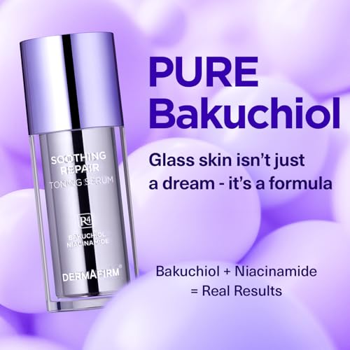 DERMAFIRM Bakuchiol Retinol Serum for Glass Skin with Niacinamide & Peptides | Daily Korean Skin Care for Sensitive Skin | Soothing Repair Toning Serum R4 for Glass Skin