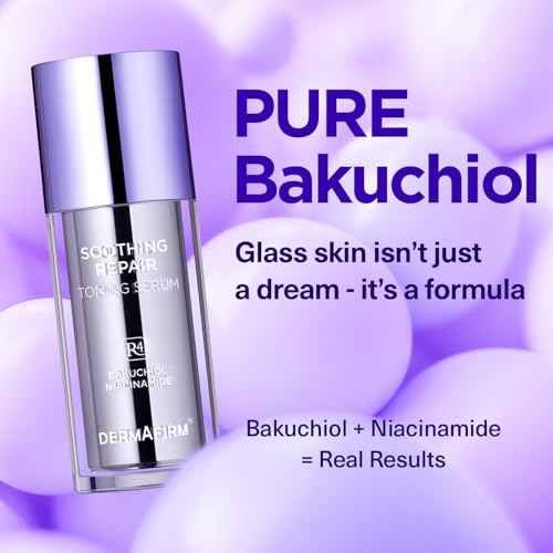 DERMAFIRM Bakuchiol Retinol Serum for Glass Skin with Niacinamide & Peptides | Daily Korean Skin Care for Sensitive Skin | Soothing Repair Toning Serum R4 for Glass Skin