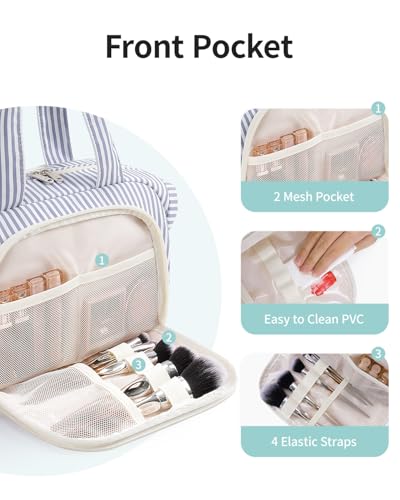 Narwey Travel Toiletry Bag - Large Makeup Organizer with Wet Pocket