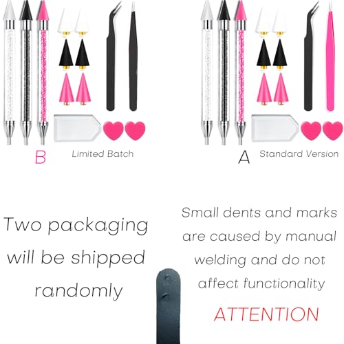 Rhinestone Picker Tool Kit - 14 Pcs Dual-Head Wax Pens & Tweezers Set