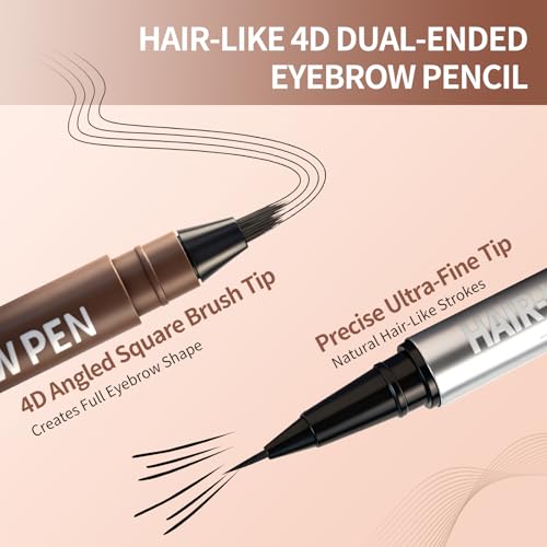4D Eyebrow Pencil Waterproof Dual Brush Microblading Pen Dark Brown