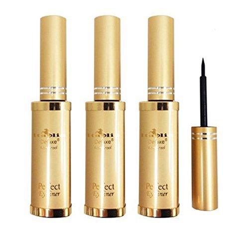 Italia Deluxe Waterproof Liquid Eyeliner Set - 3pc Black