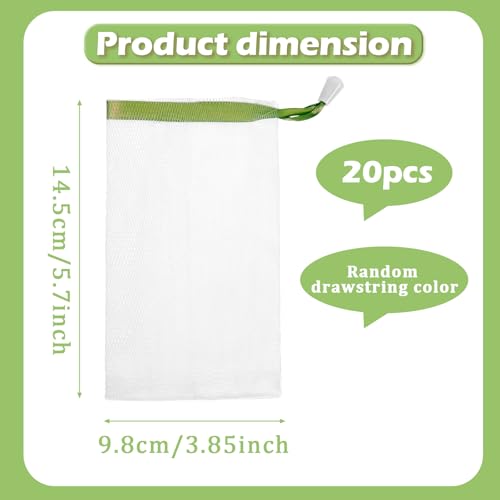 Bremorou 20-Pack Soap Foaming Mesh Bags with Drawstring