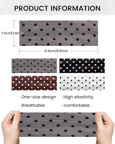 Polka Dot Headband & Claw Clip Set - 6 Piece Hair Accessory Pack