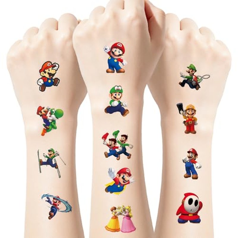 60 Pcs Cartoon Temporary Tattoos for Kids & Teens - Fun Anime Stickers