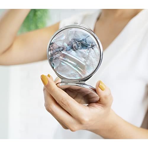 MADDesign Mother of Pearl Compact Makeup Travel Mirror (Marble Gold)