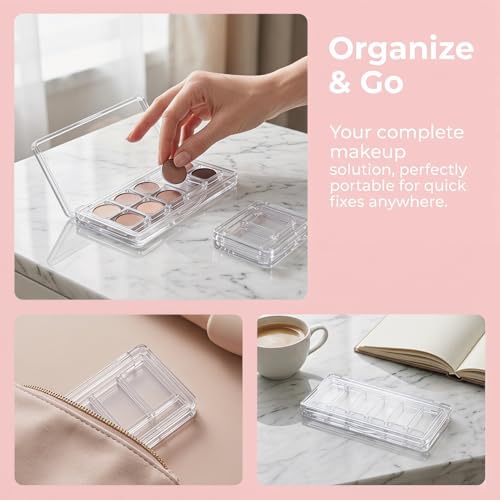 Lurrose Empty Eyeshadow Palette Organizer - 6 Compartments