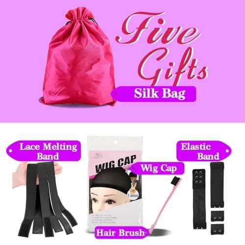 LuAiJa 26 Inch Glueless Ombre Lace Front Wig Human Hair Honey Blonde Wigs Human Hair Pre Plucked Pre Cut 9x6 Highlight Wig 200% Density #4/27 Loose Wave Wig for Women