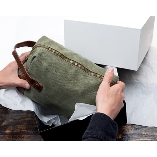 Vetelli Vintage Canvas Toiletry Bags, Travel In Style, Waterproof Canvas Dopp Kits, Durable (Marco) (Green)