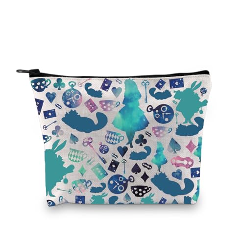 XYANFA Wondderrland Fairy Tale Makeup Bag Movie Fans Gift Cosmetic Bag For Cartoon Lover Zipper Pouch