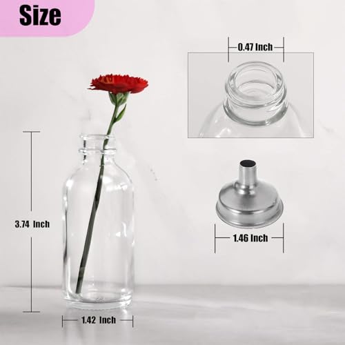 DIDITIME 6 Pack 2 oz Shot Bottles with Caps & Stainless Steel Funnels