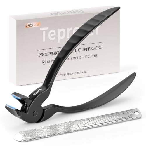 TEPRETER 2Pcs Heavy Duty Toenail Clippers for Seniors Thick Nails Long Handle