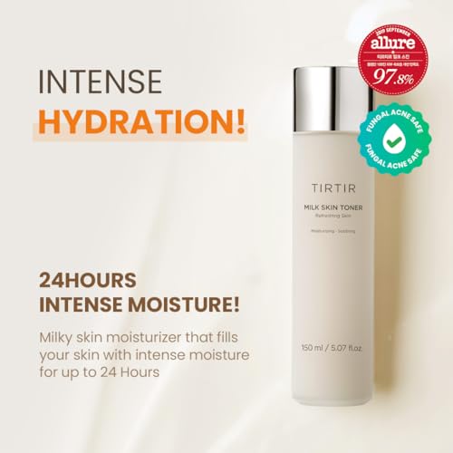 TIRTIR Daily Hydration Set - Milk Skin Toner + SOS Serum, Rice Bran Extract, Chamomile, Radiant Glow | Fragrance Free, Mineral Oil Free, Fungal Acne Safe¡¦