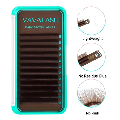 Brown Lash Extensions D Curl 0.05mm 8-15mm Mixed Length