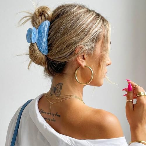 CAKURE Acrylic Claw Clips - 2PCS Medium Hair Clips for Women