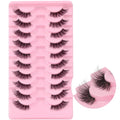 Ahrikiss Half Lashes 10 Pairs 10mm Wispy Cat Eye 3D Fluffy