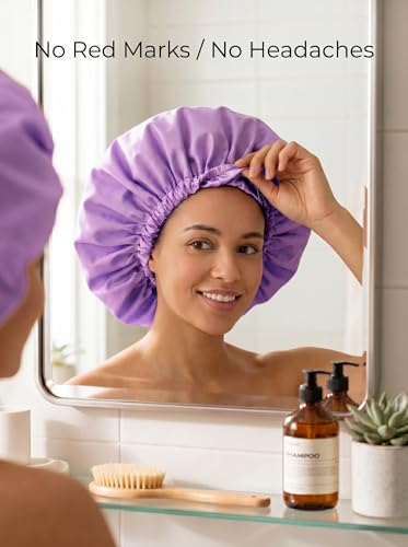 Aquior Adjustable Shower Cap XL - Waterproof Hair Bonnet