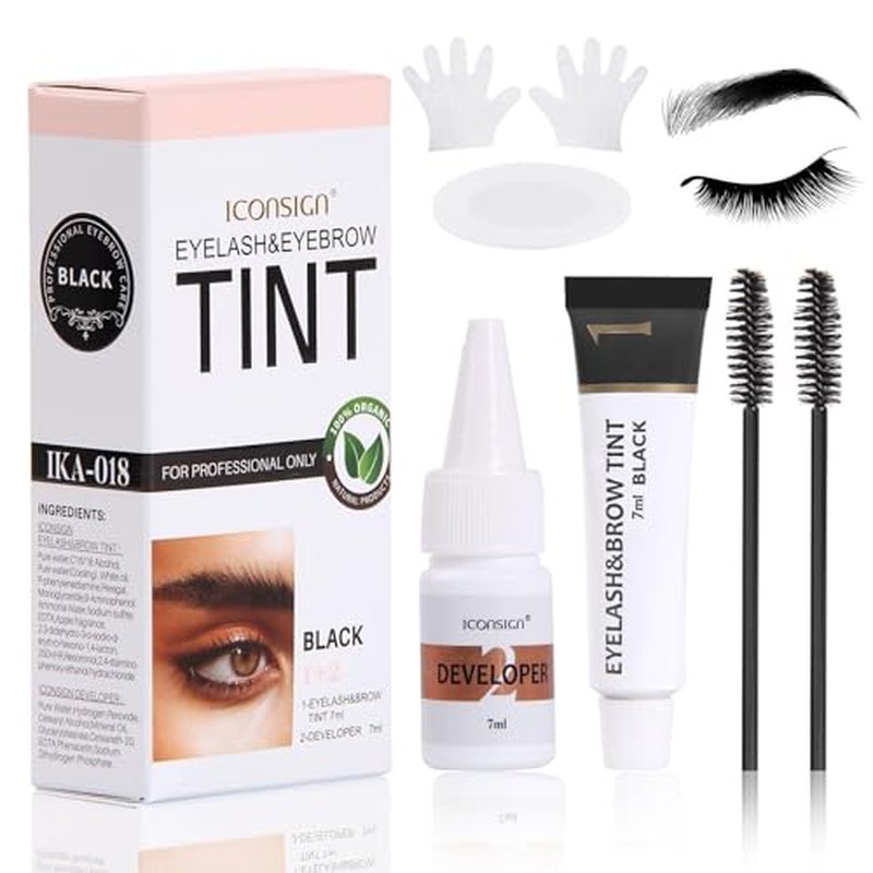 Lash Color Kit, Professional Color for Fuller, Thicker Lashes and Brows, Instant Eyelash & Eyebrow Color Kit, Lasts 4-6 Weeks, Safe & Easy DIY for Salon-Quality Results at Home (Black)