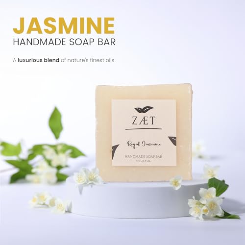4-Pack Royal Jasmine Bar Soap ? Natural Jasmine Extract with Olive Oil and Coconut Oil - Handmade Soap Bar for Face, Body and Hands - Ideal for All Skin Types, Men and Women