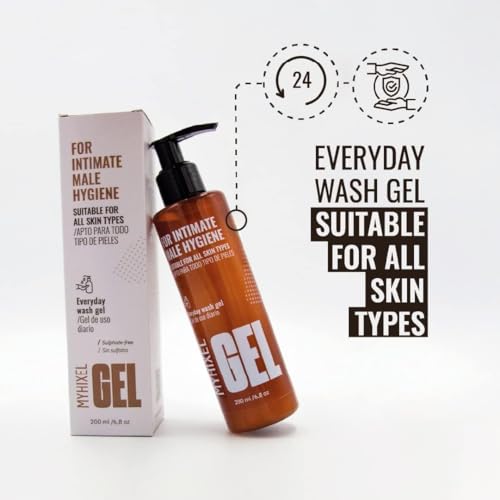 MYHIXEL Men¡¯s Intimate Wash | pH-Balanced Cleanser with Refreshing Scent | Sulfate-Free Daily Hygiene for Sensitive Skin | 6,76 oz (2 Pack)
