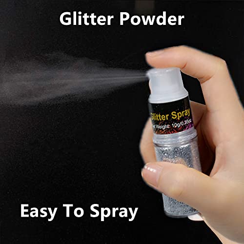 Go Ho Silver Glitter Spray for Hair & Body - 10g Holographic Sparkle