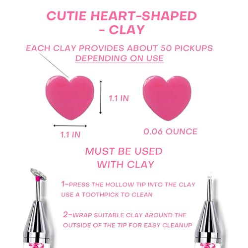 Pink Rhinestone Picker Tool Set - Dual-Head Wax Pens & Tweezers for Nail Art
